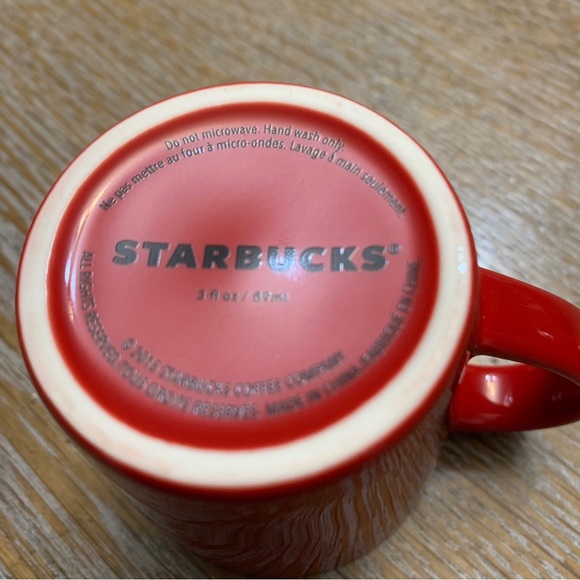 Starbucks Red 3 oz Espresso Ceramic Mini Coffee Mug Cup Holidays 2015 - Picture 5 of 5